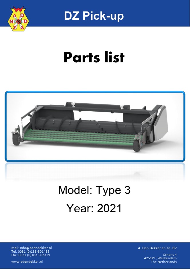 Partslist DZ pick up 2021